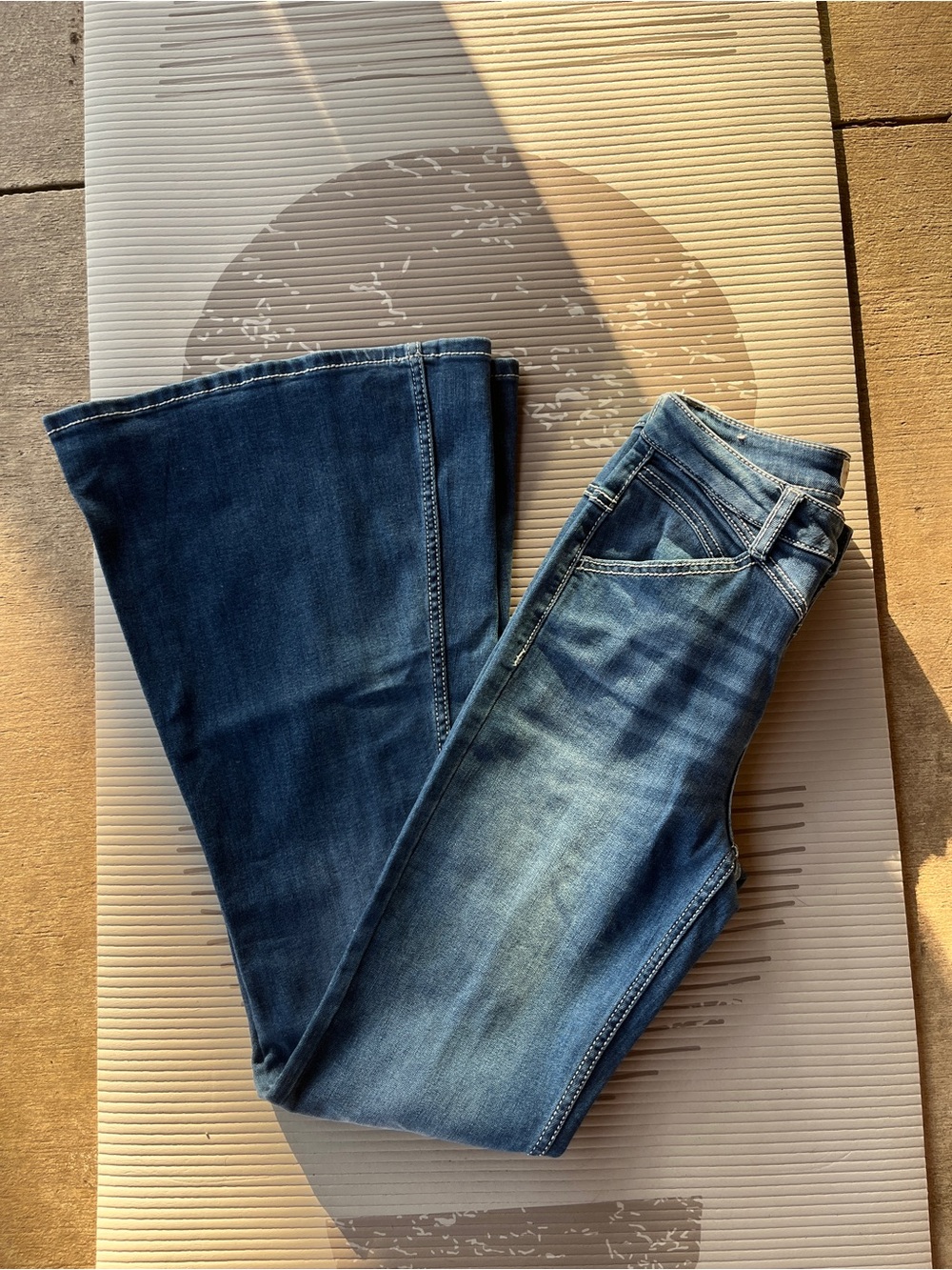 Shyanne Two-Tone Blue Flare Jeans